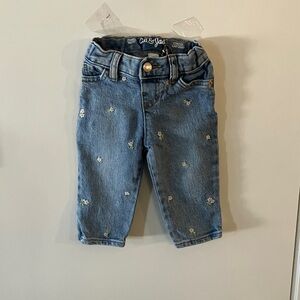Cat & Jack Blue Kids Jeans with Floral Embroidery
